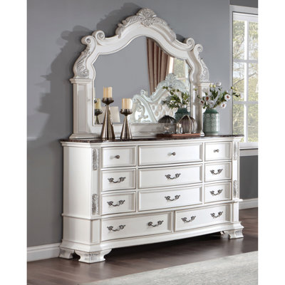 Commodore vanity set with stool and mirror outlet